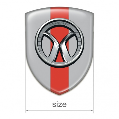 Mansory Domed Emblem grey with Red Band Edition 
