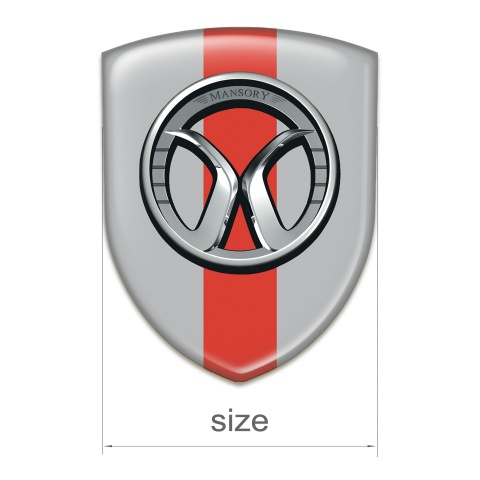Mansory Domed Emblem grey with Red Band Edition 