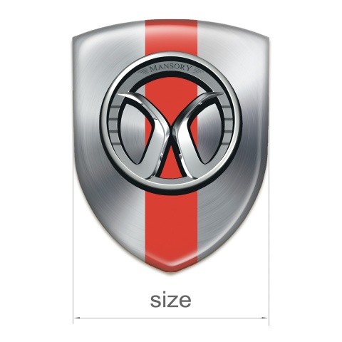 Mansory Silicone Emblem silver with Red line edition 