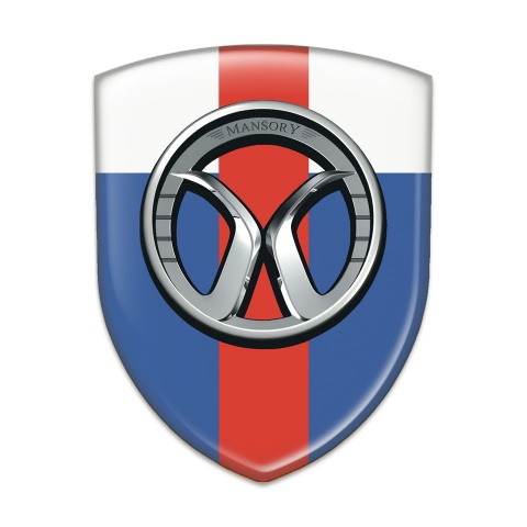 Mansory Tuning Badge Blue White with Red Band Edition 