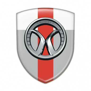 Mansory Self Adhesive Car logo Emblem Grey White with Red band 