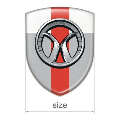 Mansory Self Adhesive Car logo Emblem Grey White with Red band 