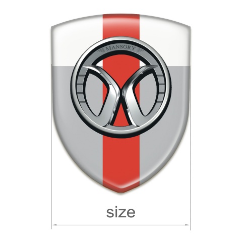 Mansory Self Adhesive Car logo Emblem Grey White with Red band 