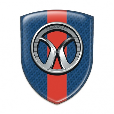Mansory Car Interior Badge Navy Blue carbon with Red Band 