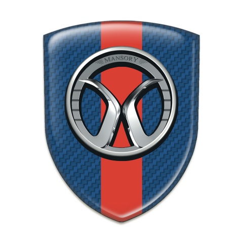Mansory Car Interior Badge Navy Blue carbon with Red Band 