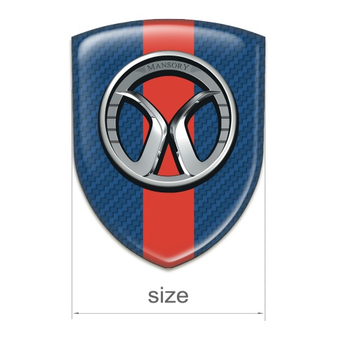 Mansory Car Interior Badge Navy Blue carbon with Red Band 