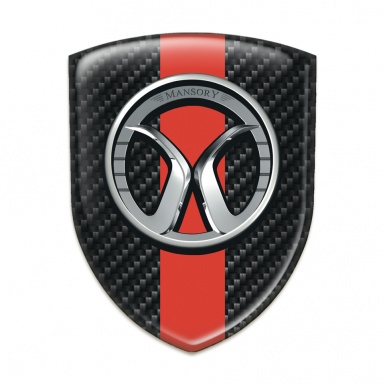 Mansory Logo Emblem Black Fibers Red Band 