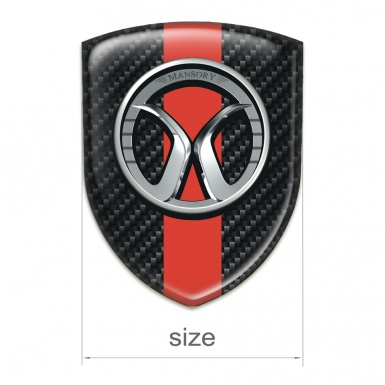 Mansory Logo Emblem Black Fibers Red Band 