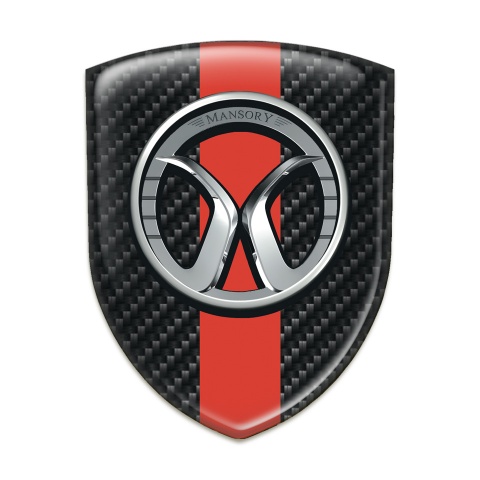 Mansory Logo Emblem Black Fibers Red Band 