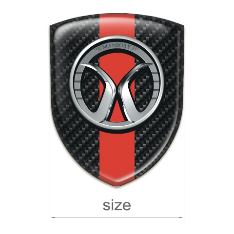 Mansory Logo Emblem Black Fibers Red Band 