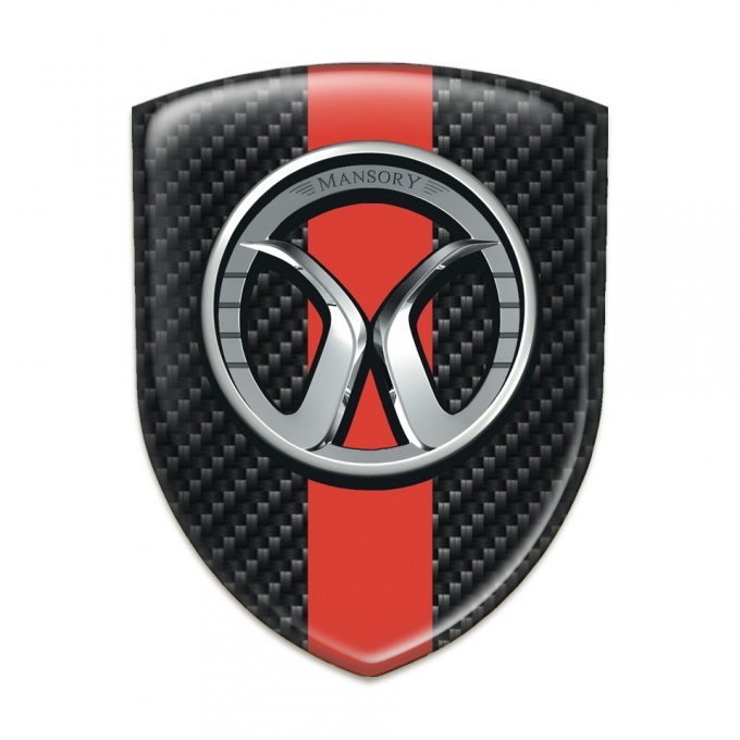 Mansory Logo Emblem Black Fibers Red Band 