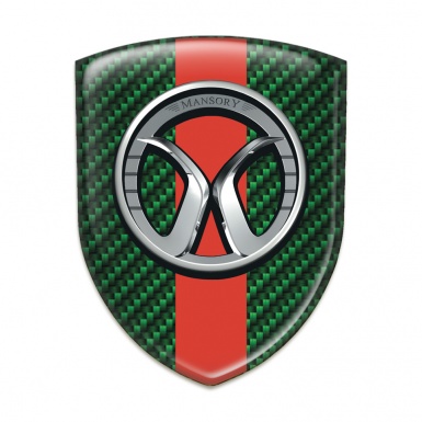 Mansory Self Adhesive Emblem Logo Green Carbon Red Band