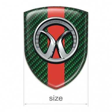 Mansory Self Adhesive Emblem Logo Green Carbon Red Band