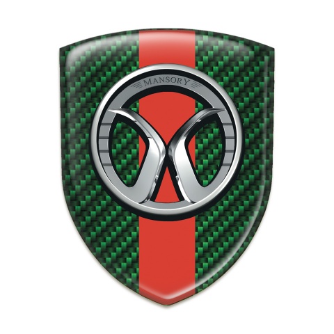 Mansory Self Adhesive Emblem Logo Green Carbon Red Band