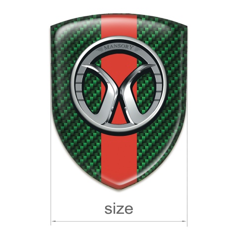 Mansory Self Adhesive Emblem Logo Green Carbon Red Band