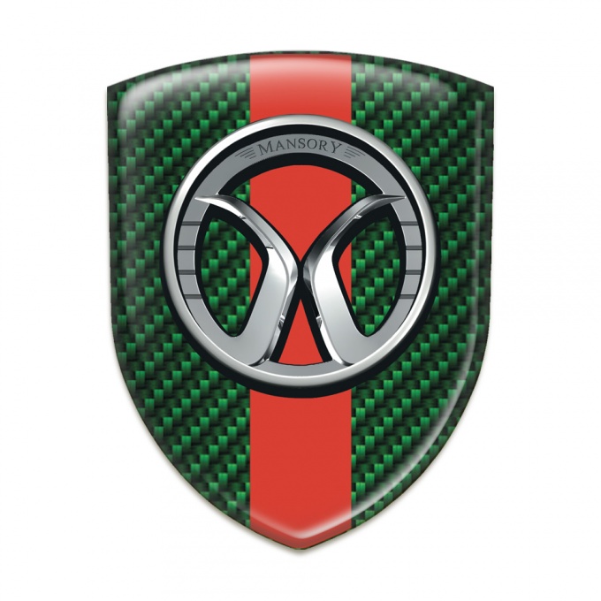Mansory Self Adhesive Emblem Logo Green Carbon Red Band