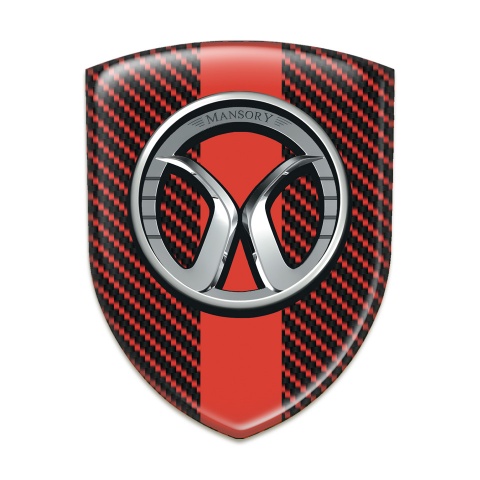 Mansory Domed Emblem Red carbon Red Band