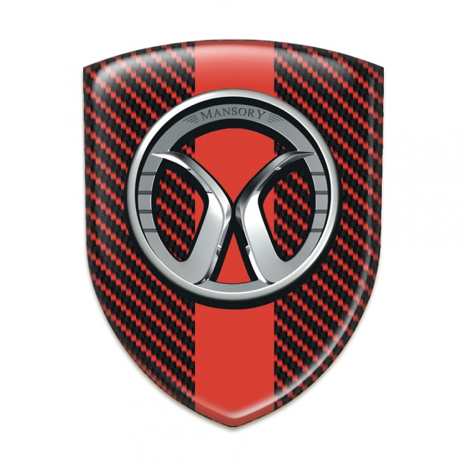 Mansory Domed Emblem Red carbon Red Band