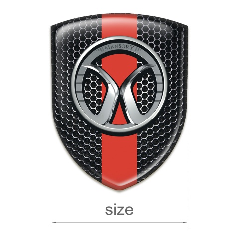 Mansory  Silicone Emblem Perforated Steel Red band 