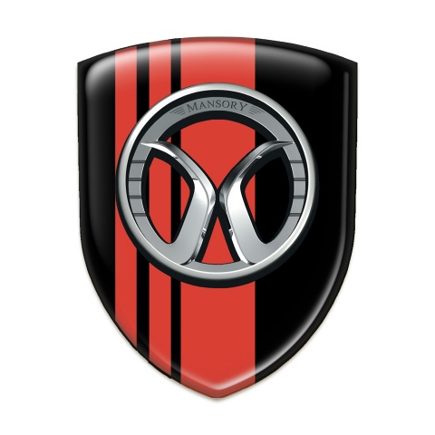 Mansory 3D Gel Emblem Black with Red Tapes 