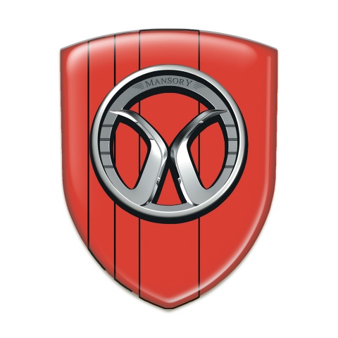 Mansory Tuning Badge  Red Edition with Grey logo 