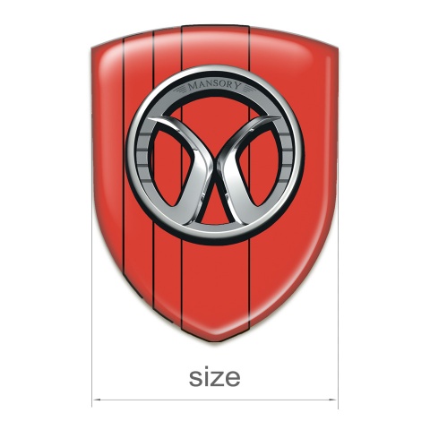 Mansory Tuning Badge  Red Edition with Grey logo 