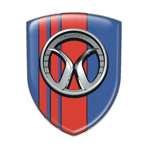 Mansory Car Accessories Badge Blue with Red Tapes 