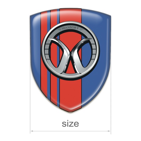 Mansory Car Accessories Badge Blue with Red Tapes 