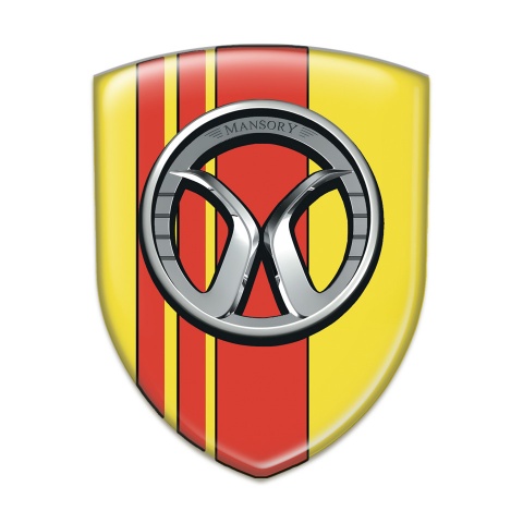 Mansory Self Adhesive Car logo Emblem Yellow with Red Tapes 