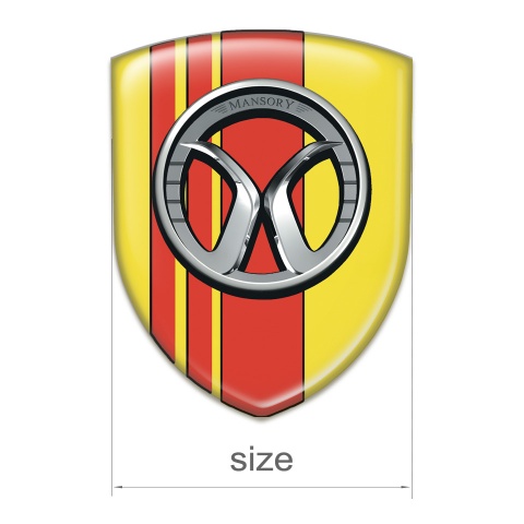 Mansory Self Adhesive Car logo Emblem Yellow with Red Tapes 