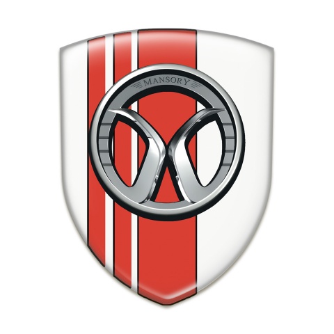 Mansory Car Interior Badge White with Red Tapes 