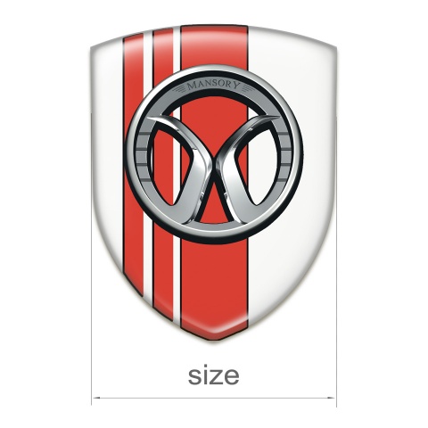 Mansory Car Interior Badge White with Red Tapes 
