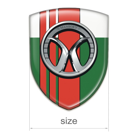 Mansory Silicone Car Decal Badge Green White with Red Tapes 