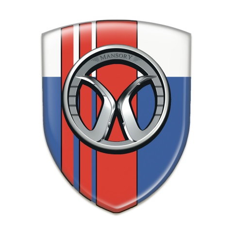 Mansory Silicone Badge Blue White with Red Tapes 