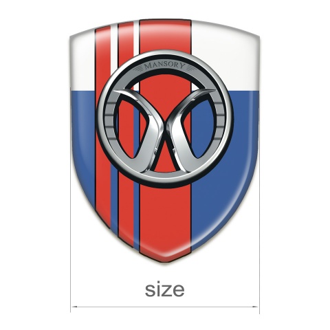 Mansory Silicone Badge Blue White with Red Tapes 