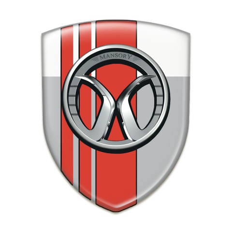 Mansory Auto Emblem Grey White with Red Tapes 