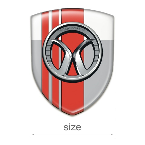 Mansory Auto Emblem Grey White with Red Tapes 