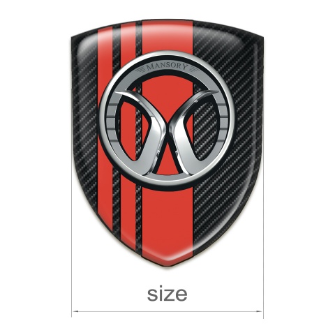Mansory Emblem Badge Logo Black carbon Red Tapes 