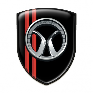 Mansory Tuning Emblem Black with Red stripes 