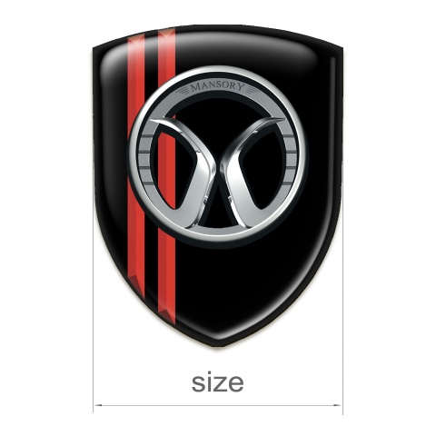 Mansory Tuning Emblem Black with Red stripes 