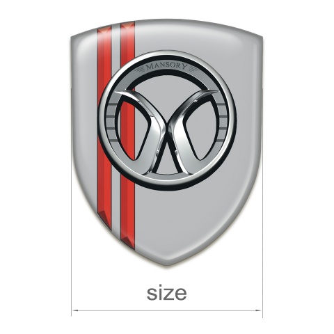 Mansory Domed Emblem Grey with Red Stripes 