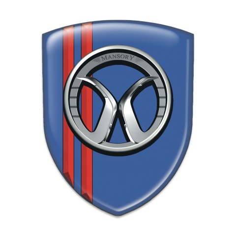Mansory Silicone Emblem Blue with Red Stripes 