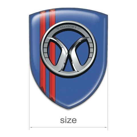 Mansory Silicone Emblem Blue with Red Stripes 