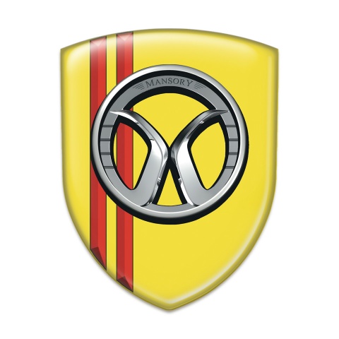 Mansory 3D Gel Emblem Yellow with Red Stripes 