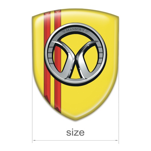 Mansory 3D Gel Emblem Yellow with Red Stripes 