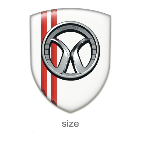 Mansory Emblem Exterior White with Red Stripes 