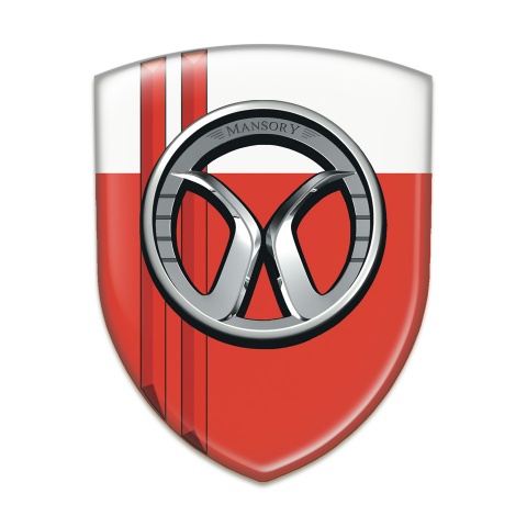 Mansory Tuning Badge Red White with Red Stripes 