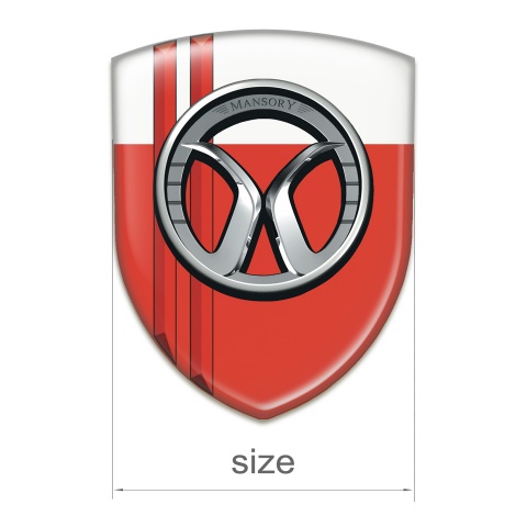 Mansory Tuning Badge Red White with Red Stripes 