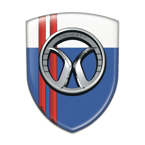Mansory Car Accessories Badge Blue White with Red Stripes 