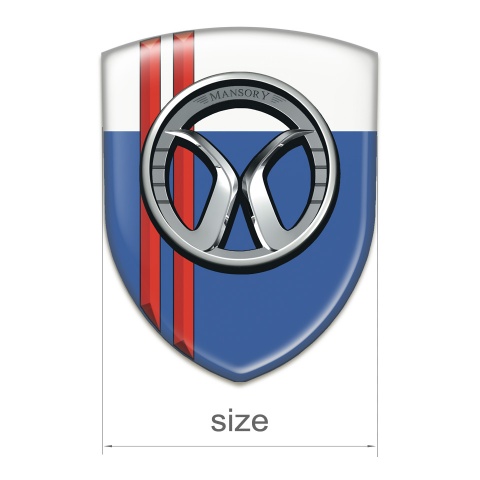 Mansory Car Accessories Badge Blue White with Red Stripes 